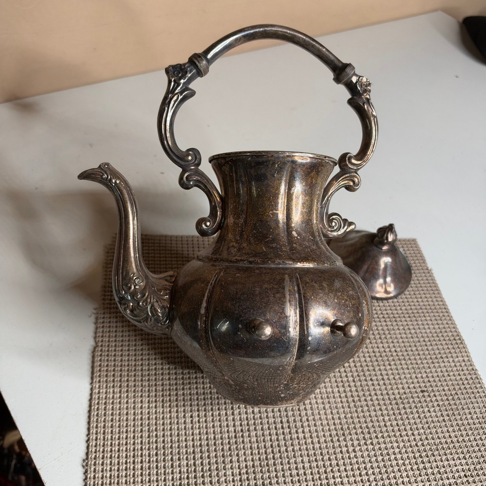 Vintage Sheridan Silver Plated Teapot Melon Ribbed Silver on Copper Restoration